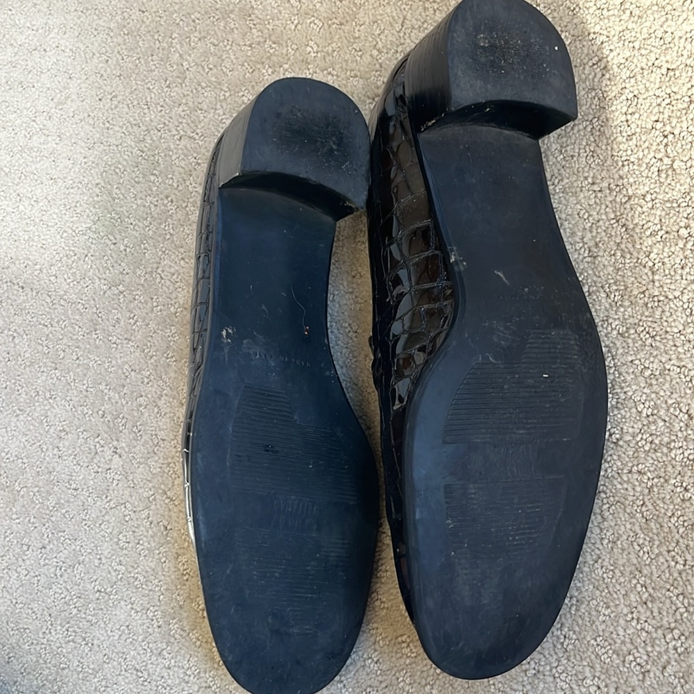 Stuart Whitman brown croc loafers slip ons w tassel - Picture 3 of 5